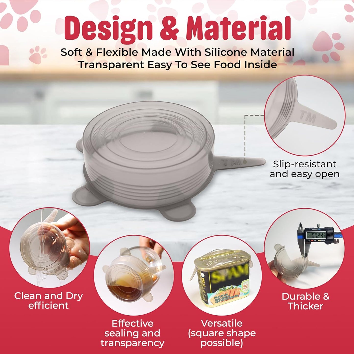 Pet Food Can Lids – Silicone Dog Food Can Covers Lids – Soft Flexible Can Covers for Dog Food Cans – BPA-Free and Microwave-Safe Silicone Lids for Dog and Cat Food Storage – Universal Fit