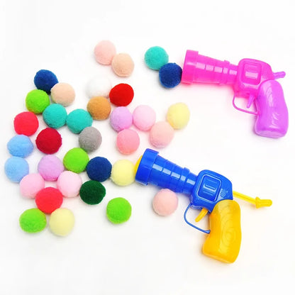 Cat Toy Ball Launcher Gun, Plush Ball Shooting Gun Color Random